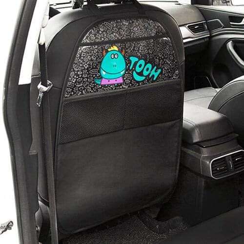 Cartoon Cute Car Seat Back Cover Protector for Kids Children Baby Protection for Car Seat Waterproof Anti-kick Mat Storage Bag
