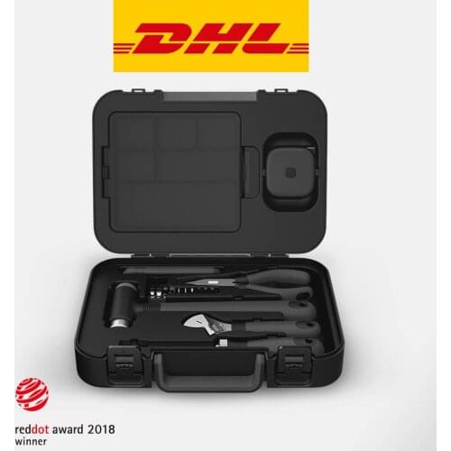 MIIIW Hand Tool Set 16Pcs DIY Set Tool Household Hand Tool with Screwdriver Wrench Hammer Tape Plier Knife ToolBox