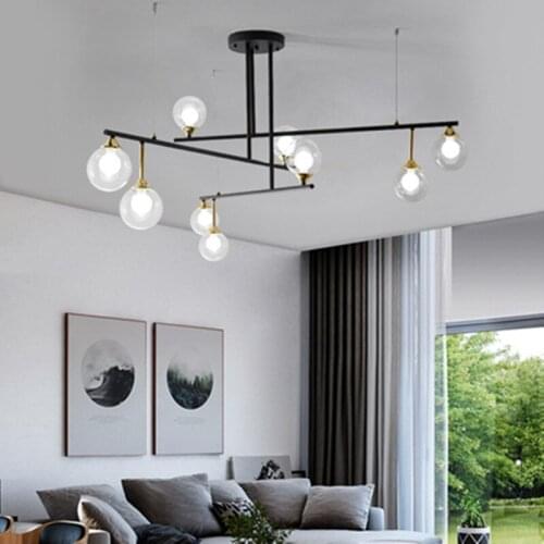 Nordic LED Chandeliers Glass Lighting Minimalist art decor lustre Chandeliers for Living Room Bedroom Bar Restaurant Lighting