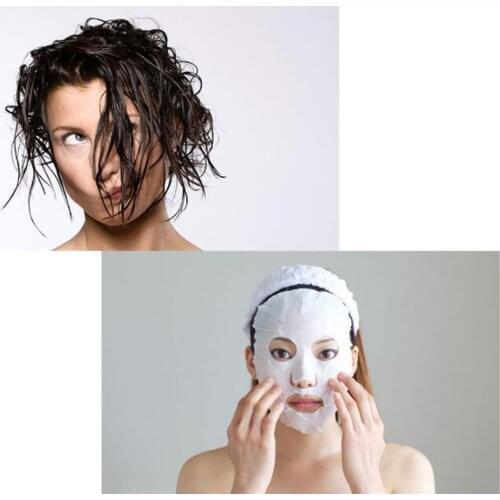 Disposable Headbands Elastic for Women Girls Salons Makeup Sauna White