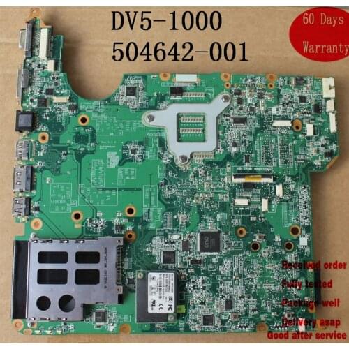 DV5-1000 Laptop Mainboard For HP PAVILION DV5 DV5-1200 DV5-1300 LAPTOP MOTHERBOARD 504642-001 Tested