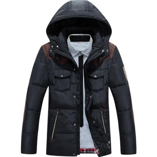 Thickening Down Coat White Duck Down Jacket Men Short Style Black/Blue /Army green/Khaki Mens Winter Jacket Parka FYY083