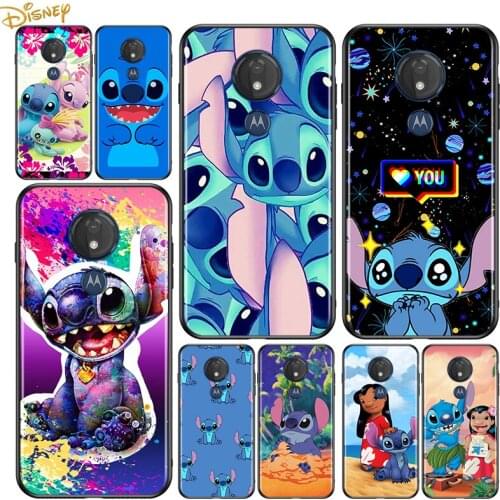 Stitch cartoon cute for Motorola G9 G8 G E7 E6 One Play Marco Hyper Fusion Stylus Power Edge Plus Soft Black Phone Case