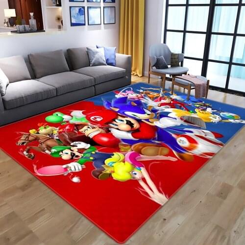 Super Mario carpet Square Anti-Skid Area Floor Mat 3D Rug Non-slip Mat Dining Room Living Room Soft Bedroom Carpet style-01