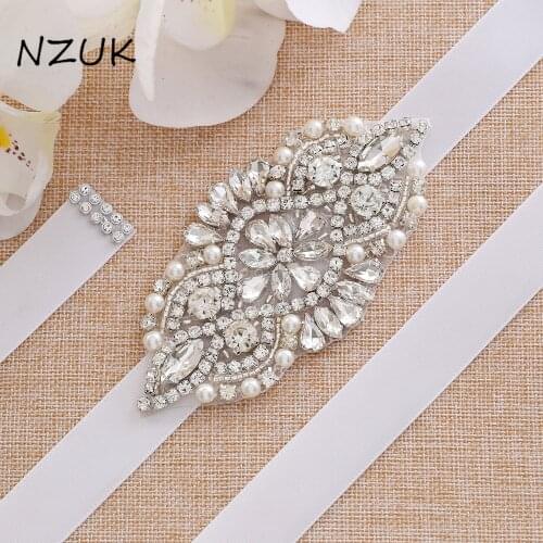 Crystal Wedding Belts Satin Rhinestone Wedding Dress Belt Bridal Ribbon Sash Belt For Wedding Accessories ZZY171S