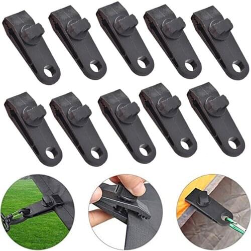 10pcs Tent Clips Heavy Duty Durable Premium Lock Grip Awning Clamp for Canopies Camping Tarps Clips Caravan Outdoor Accessories
