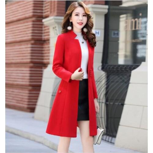 Women Overcoat Autumn Jacket Casual New Fashion Long Woolen Coat Single Breasted Slim Type Female Winter Wool Coats