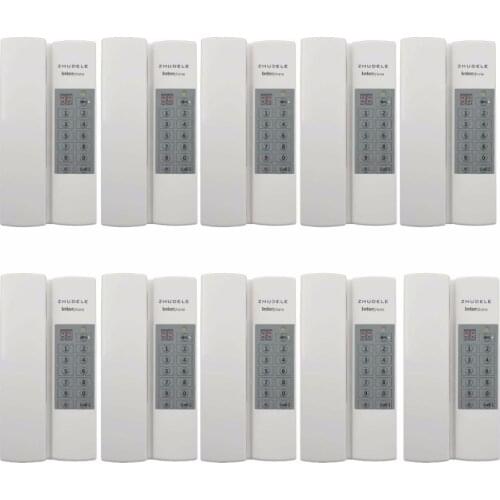 ZHUDELE Multi-function 10-way home security Interphone safe audio doorphone/intercom system,Max 99 handle extenable+Power supply