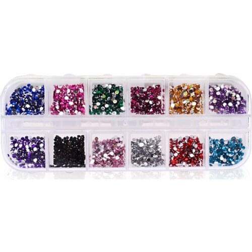 1.5MM Mix Color 3D Tips Flat Drill Rhinestones Stone Nail Art DIY Jewelry Accessories Crystal Nail Art Decoration