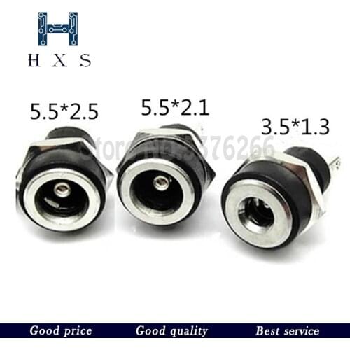 10PCS DC-022B high temperature resistance and environmental protection 5.5X2.1mm/5.5X2.5mm/3.5X1.3mm DC power socket DC base