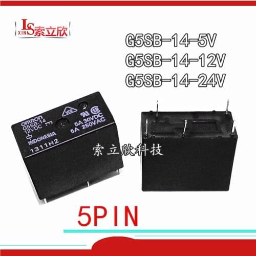 10pcs/lot 100%Original New Relay G5SB-14 12VDC G5SB-14-5VDC G5SB-14-12VDC G5SB-14-24VDC G5SB 14 12VDC G5SB14 5PIN 5A