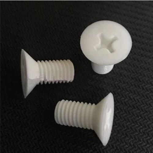 10pcs M10 PP Countersunk head Phillips screw preservative Plastic Cross flat heads Acid and alkali resistant screws 20-35mm Long