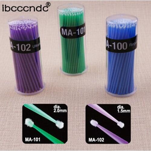 100Pcs/Pack Microbrushes Disposable Makeup Brushes Individual Lash Removing Tools Swab Micro Brushes Eyelash Extension Tools