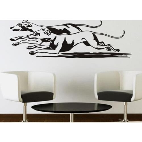 42X136cm Pair Of Running Dog Wall Stickers Home Decor Living Room Boys Bedroom Wall Art Stickers Muraux Vinilos Paredes SA125B