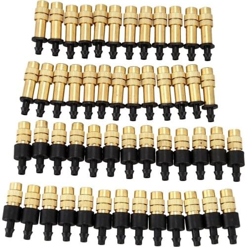 50PCS Adjustable Sprayer Brass Misting Nozzle Atomizing Sprinkler For Mini Drip Garden Watering Irrigation Spray