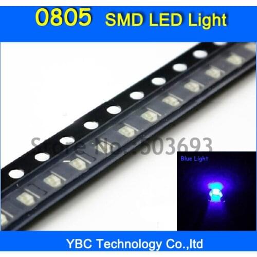 500pcs/lot 0805 SMD Ultra Bright Blue LED Diode Light