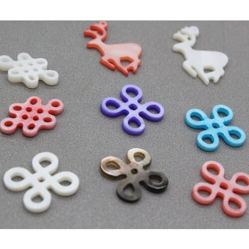 AAA Grade 5Pcs/pack Natural Freshwater Shell Multicolor Hollow Chinese Knot Sika Deer Concentric Knot Hairpin Shell Accessories
