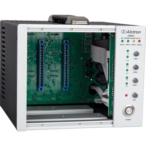 Alctron S3 MKII 3-slot 500 series module studio power rack for studio, stage performance, offer power to devices