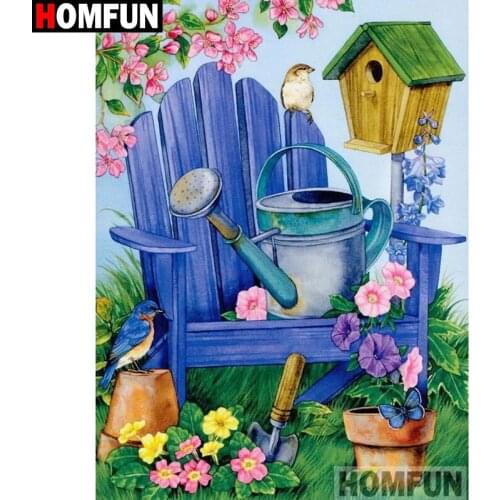 HOMFUN Full Square/Round Drill 5D DIY Diamond Painting "Birds and flowers" 3D Embroidery Cross Stitch 5D Home Decor gift A17294