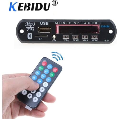 KEBIDU Wireless Bluetooth MP3 Player Decoder Board Module 5V 12V WMA MP3 USB TF Radio FM AUX For Car Accessories For Speaker DIY