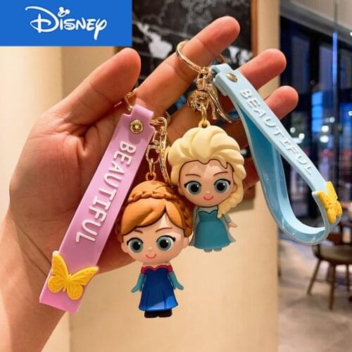 Disney Frozen Princess Cartoon Keychain Pendant Silicone Car Key Chain Creative Aisaisha Gifts Wholesale Keyring
