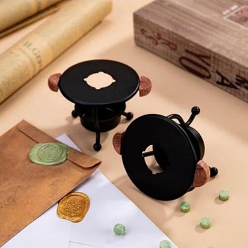 Wooden Wax Beads Furnace Warmer Sealing Wax Tablets Pills Melting Stove DIY Vintage Stamp Beads Sealing Tool