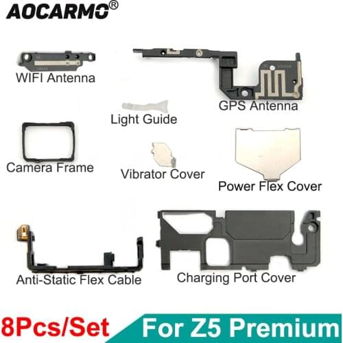 Aocarmo Charging Port Cover Holder Light Guide GPS WIFI Antenna Plate For Sony Xperia Z5 Premium Z5P Plus E6883 E6853 E6833 Dual