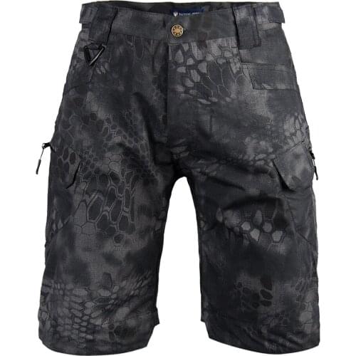Mens Pants Black Camouflage Cargo Short Pants 10 Pockets Cargo Pants For Men