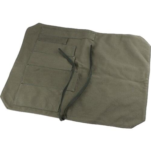 Men Women Chef Canvas Knife Wallet Carry Case Roll 6 Compartment Tools Green