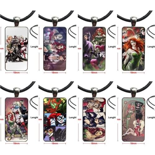 For Girls Best Gift Brand Steel Color Jewelry Fashion Statement Necklace Glass Necklaces Pendants Gotham City Sirens