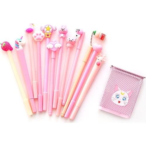 Cartoon stationery creative korean cute gel pen black student super cute with ballpoint pen