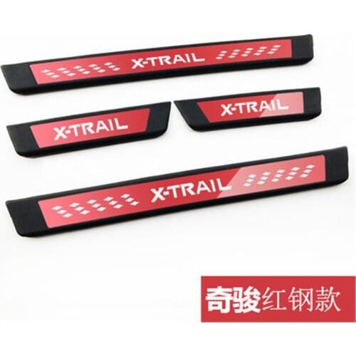 Car styling for Nissan X-Trail X Trail T32 2014-2019 ABS rubber Scuff Plate/Door Sill Car door cover outside door sill plate