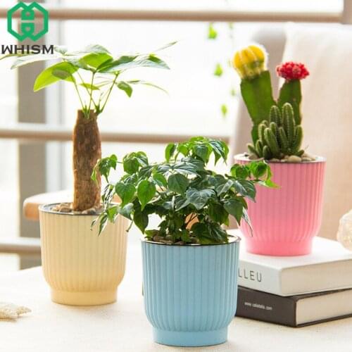 Desktop Green Plant Pot Modern Automatic Water Absorption Bonsai Home Indoor Balcony Flower Planter Garden Flower Pot Decoration