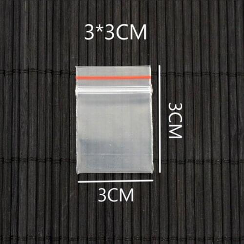 300pcs 3x3cm Zip Lock Bags Clear Poly Bag Recyclable Mini Plastic Bag Cute Jewelry Findings Earrings Nuts Gift Packaging Bags