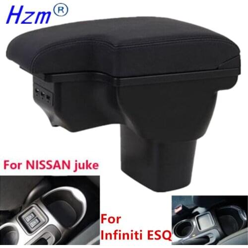 For NISSAN juke Armrest box For Infiniti ESQ Car armrest 2010-2019 accessories interior storage box Retrofit parts USB LED