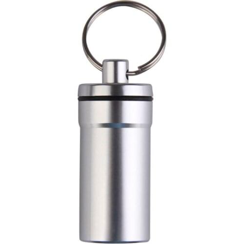 Portable Travel Pill Medicine Box Case Waterproof Container Keychain Tools Capsule Bottle Key Ring Chain First Aid Medicine Box