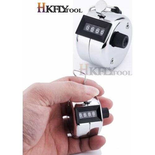 4 Digit Number Counters Hand Finger Mechanical Manual Counting Tally Clicker Timer Outdoor Sport Golf Soccer Counter Key Ring Ga