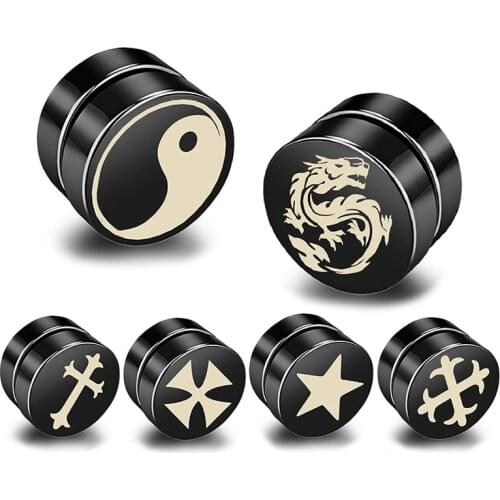 1 piece Men Women Strong Magnet Magnetic Health Care Ear Clip Earrings Non Piercing Fake Earrings Hypoallergenic Punk Jewelry
