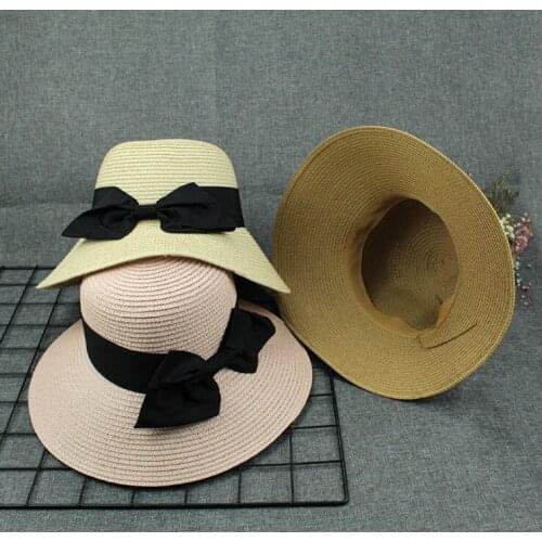 2020 Sun Hat Woman Summer Straw Hat Big Wide Brim Beach Hat Foldable Sun Block UV Protection Womens Summer Hat Fast Delivery
