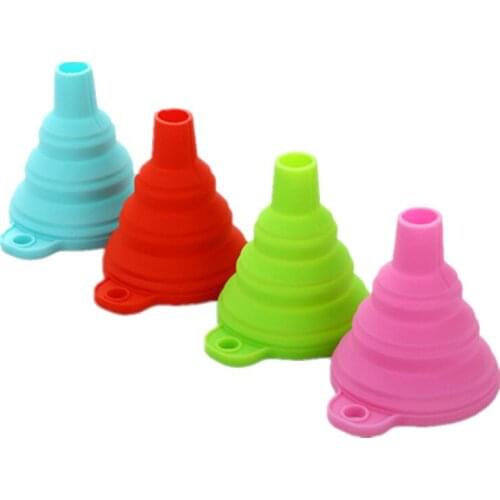 Mini Foldable Funnel Silicone Collapsible Funnel Folding Portable Funnels Be Hung Household Liquid Dispensing Kitchen Tools