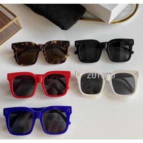 Red Big Square Frame Grey Lens Sunglasses Cl41076 Women Men Steampunk Acetate Rectangle Pilot Shades Unisex 2021 Summer Uv400