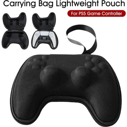 EVA Carrying Zipper Bag Shockproof Lightweight Pouch For PS5 Game Controller EVA Nylon Gaming Accessories Hand Strap Storage Bag