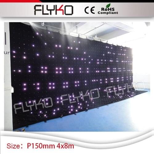 Led light video display indoor flexible P15cm 4x8m dj lights wedding disco stage decor video curtain led