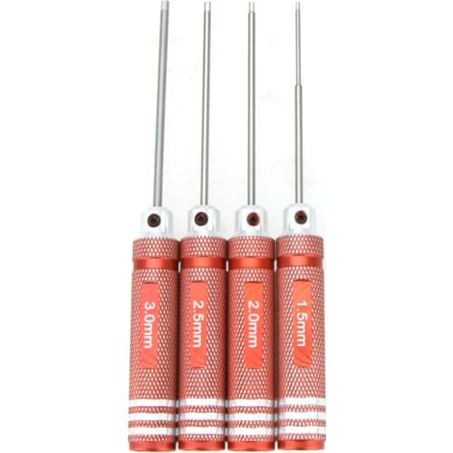 Titanium Nitride TiNi Hex Driver Wrench 4Pcs Set 1.5mm/2mm/2.5mm/3.0mm for RC Helicopter Repair Accessories