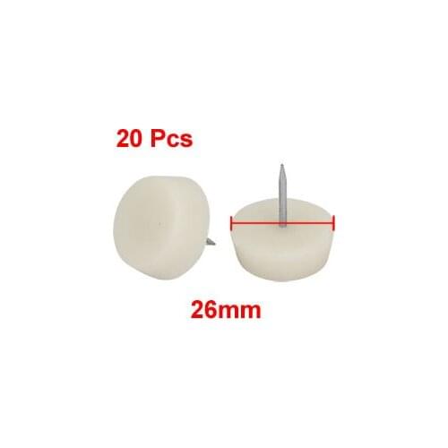 Uxcell Hot Sale Furniture Legs Feet 26mm Dia Plastic Nail-on Slider Tack Glides Protector 20pcs Leveling Foot Furniture Glide
