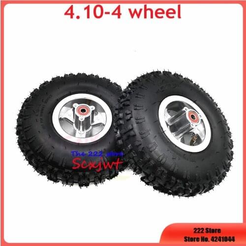 4.10-4 Inner Tube Outer Tire with 4 Inch Wheel Rim for 49cc Mini Quad Dirt Bike Scooter ATV Buggy 4.10/3.50-4 Tyre Wheel