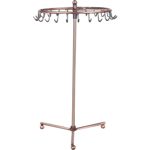 Rotating Stand Home Organizer Holder Storage Iron Plating Shopping Mall Jewelry Display Rack Dangly Earrings High Capacity