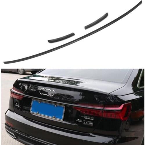 High Quality ABS Black / Red Rear Trunk Door Lid Taillight Lamp Cover Trims For Audi A6 S6 SLINE C8 2019 2020 2021