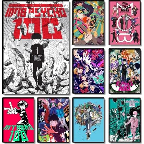 Japanese Anime Mob Psycho 100 Whitepaper Comic Poster Cartoon Canvas Painting Abstract Wall Art Bedroom Study Dorm Room Decor