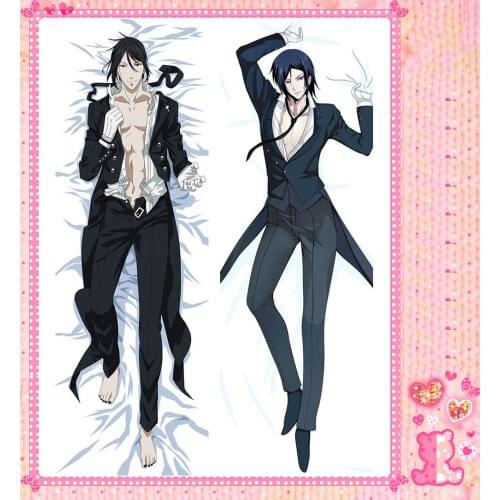 Japanese Anime Cartoon Kuroshitsuji Sexy Double sided hugging Pillow Case Pillow Cover Pillowcase Peach Skin 2 Way 71009